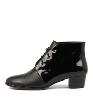 TANKERM Lace-up Boots in Black Patent Leather