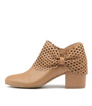 MIVELY Heeled Boots in Dark Tan Leather