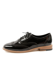 LAGOON Lace-up Brogues in Black Patent Leather
