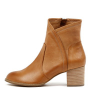 SLACK Heeled Boots in Dark Tan Leather