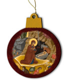 Nativity of Jesus Christ Icon Wood Ornament