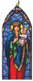 Our Lady of Czestochowa Stained Glass Wood Ornament