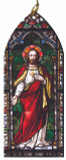 Sacred Heart of Jesus Stained Glass Wood Ornament