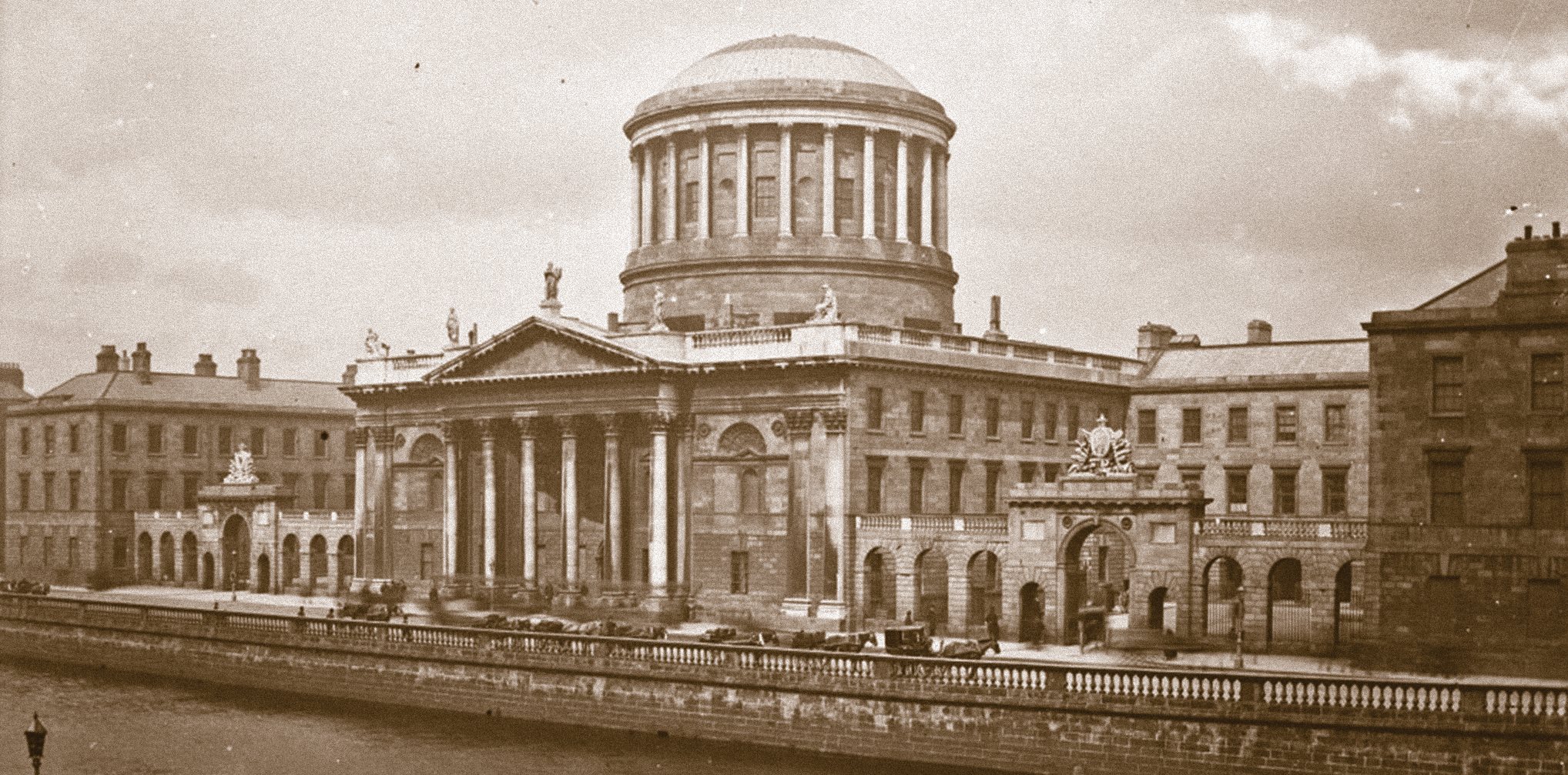 Four Courts Building on the River Liffey in Dublin Ireland The Irish