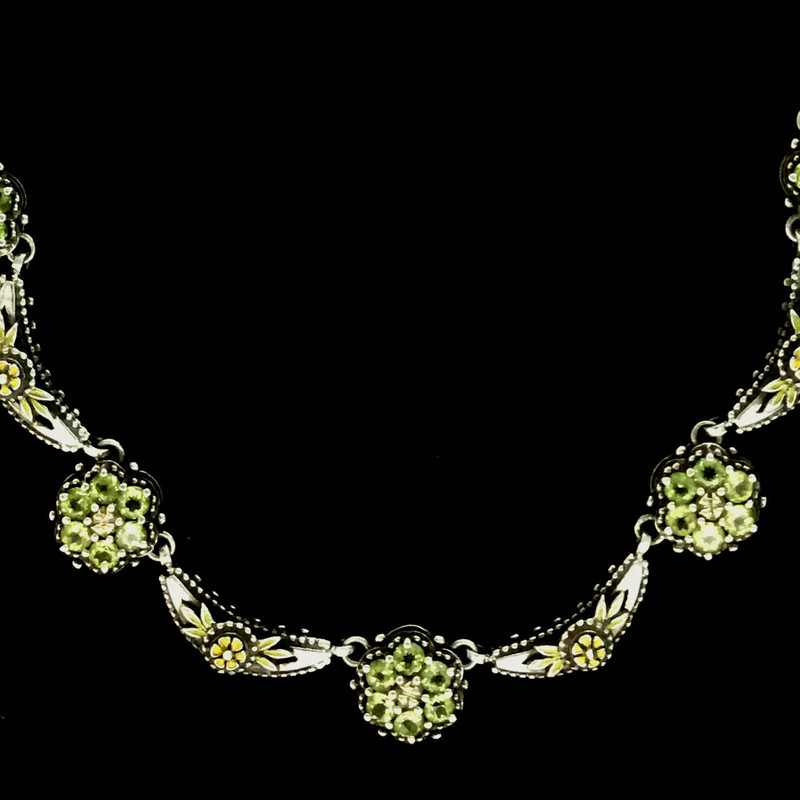 Peridot Necklace details of custom handmade necklace by Bowman Originals, USA