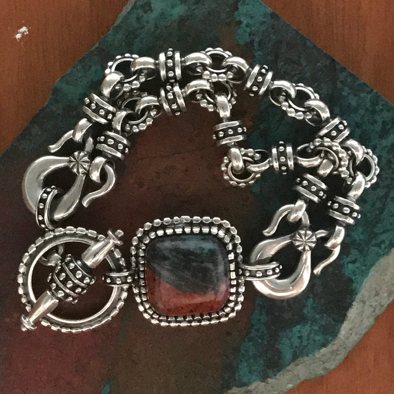 Sonora Chrysocolla, Silver bracelet by Bowman Originals