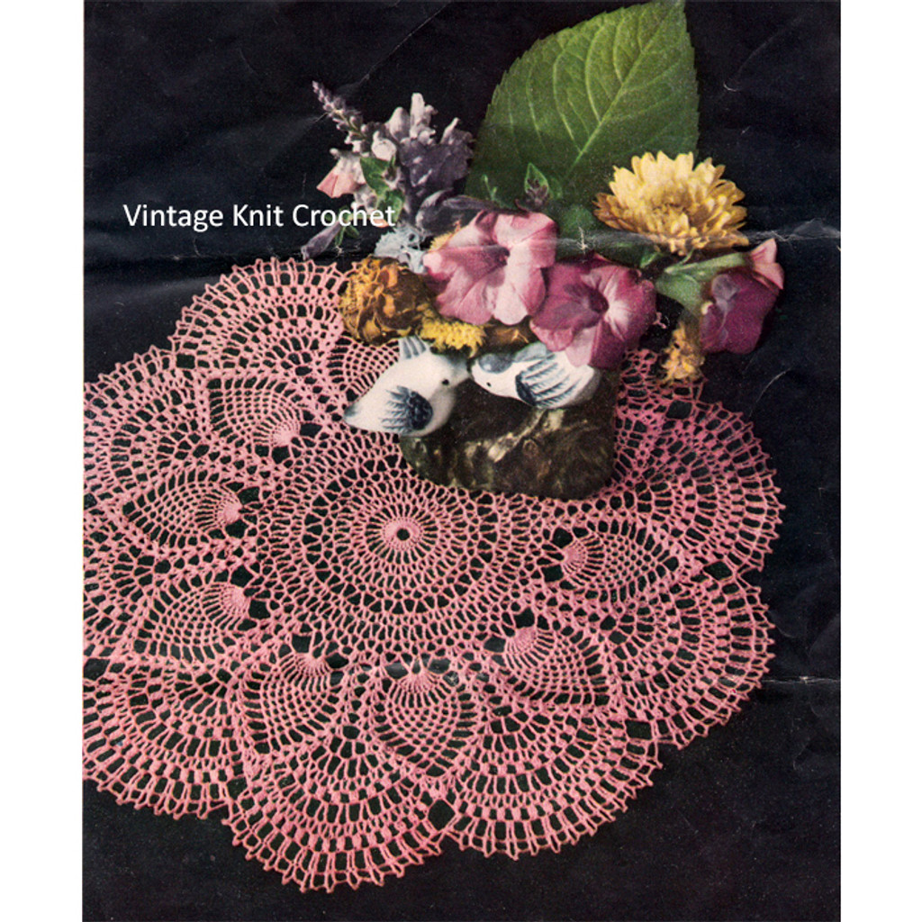 7141 Vintage Design 3-PINEAPPLE DOILIES Patterns to Crochet Reproduction