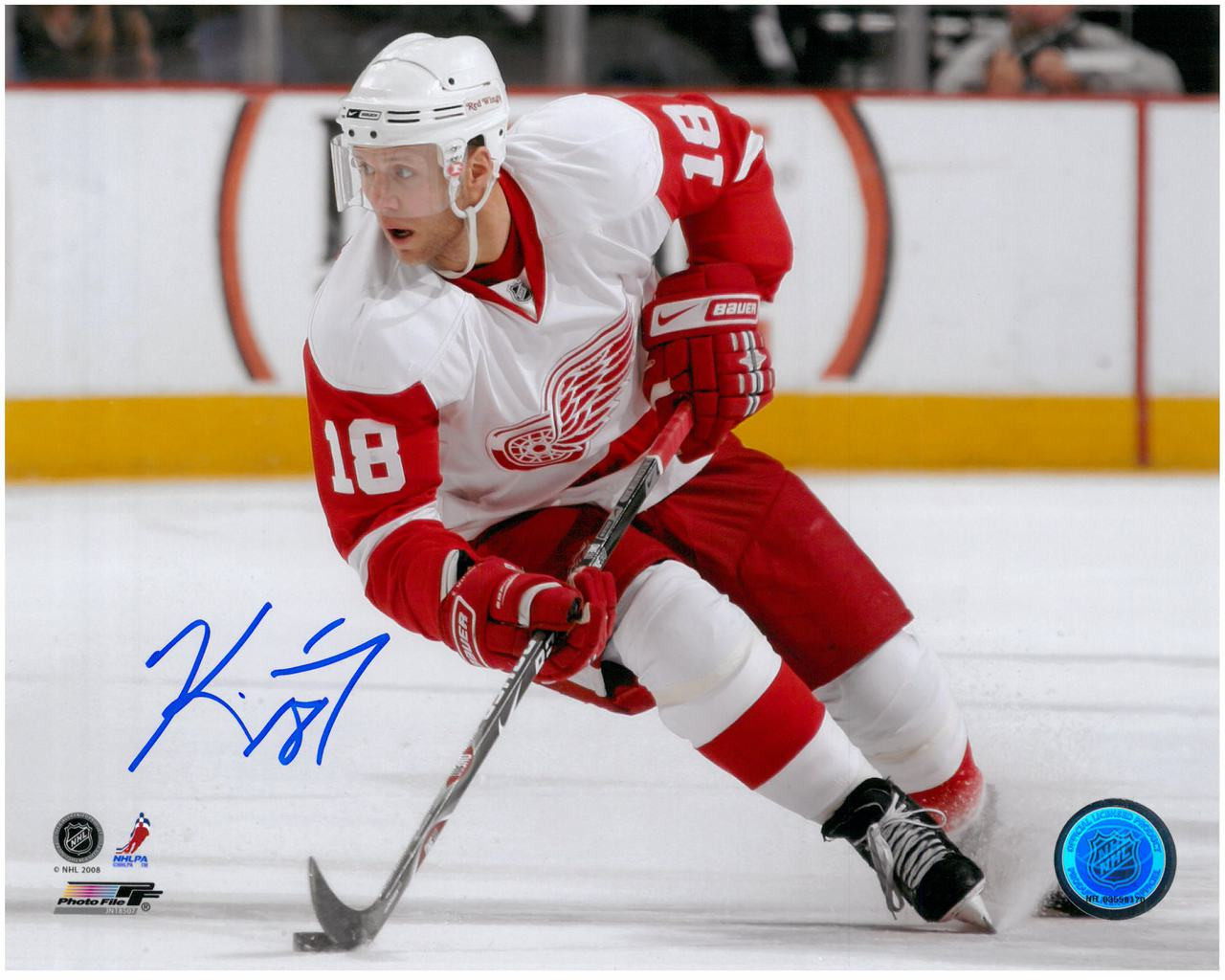 Kirk Maltby Autographed Detroit Red Wings 8x10 Photo 2 White Jersey