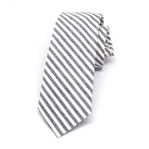 Cream & Charcoal Stripe Necktie