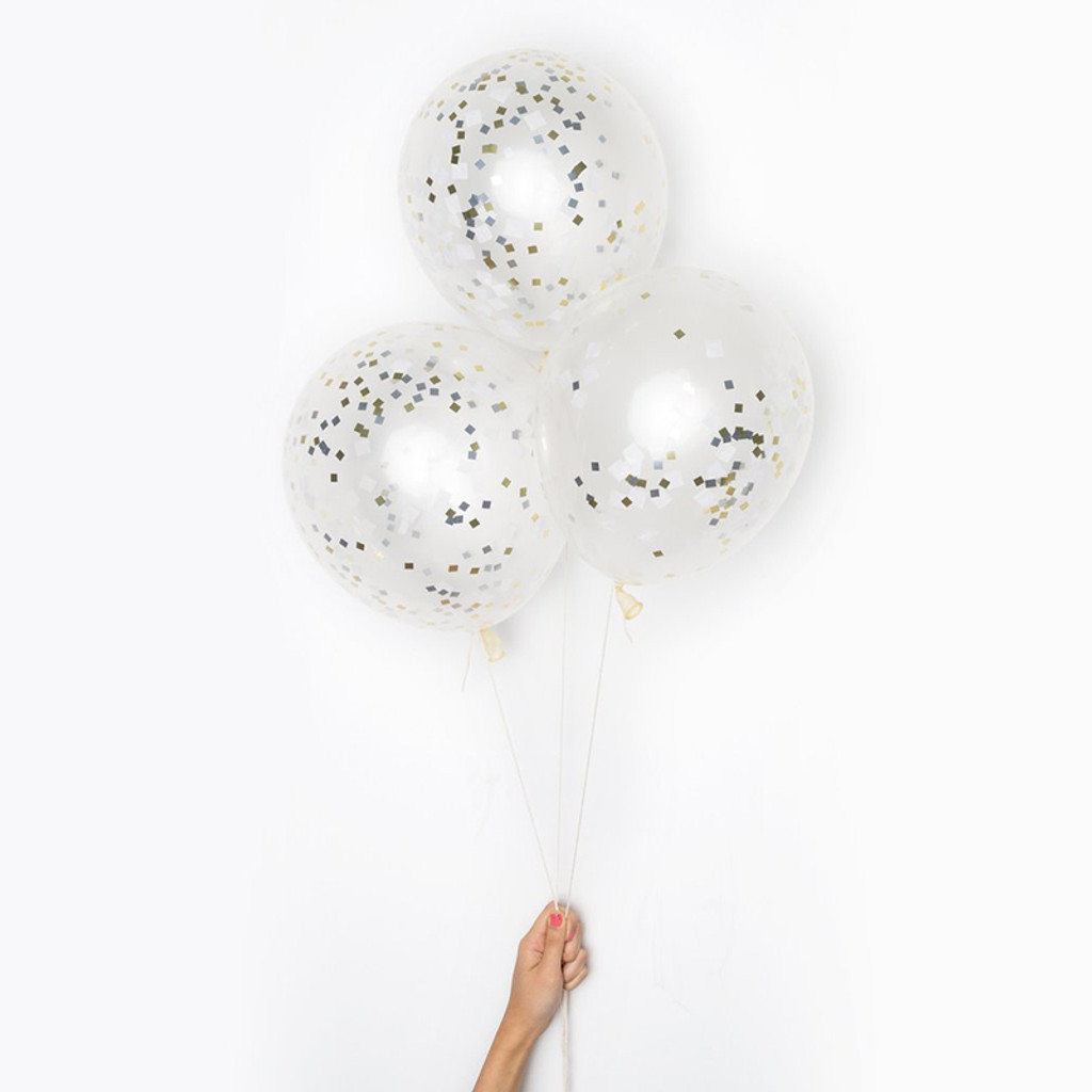 DIY Confetti Balloons, Metallic