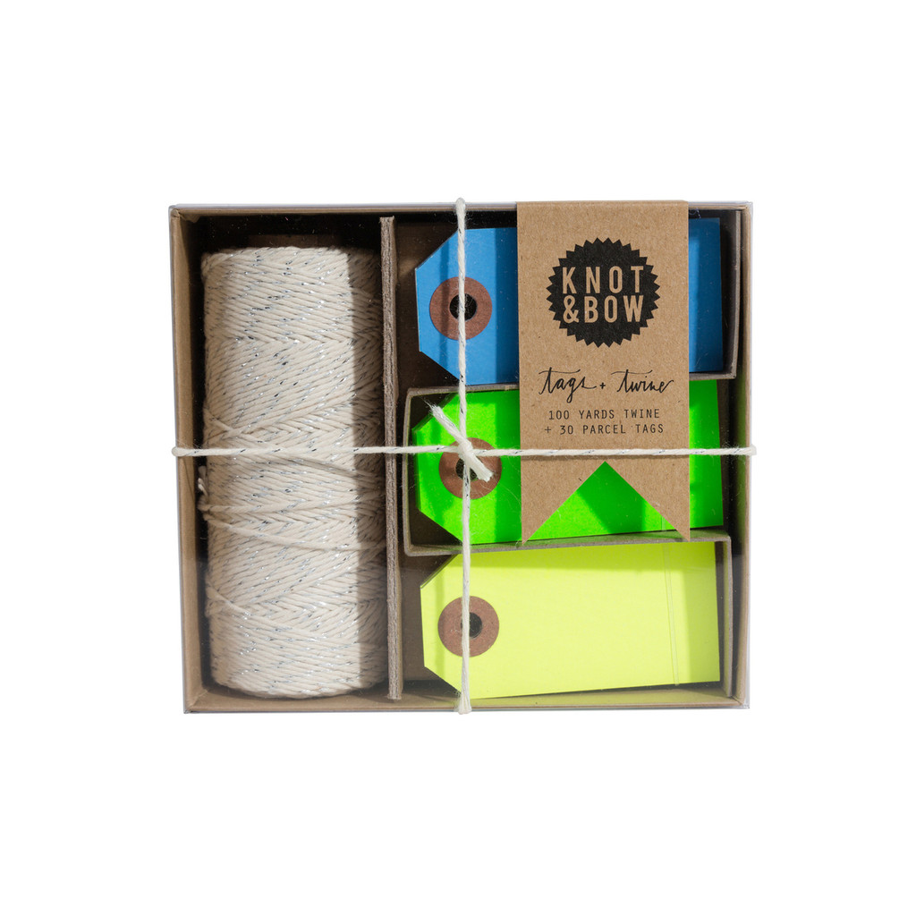 Tag + Twine Box, Silver Cool Neon