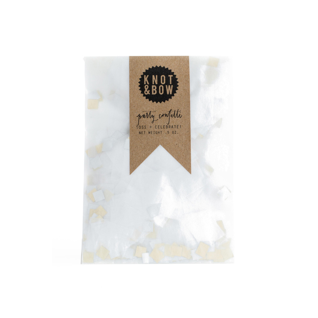 Party Confetti Bag, White Metallic