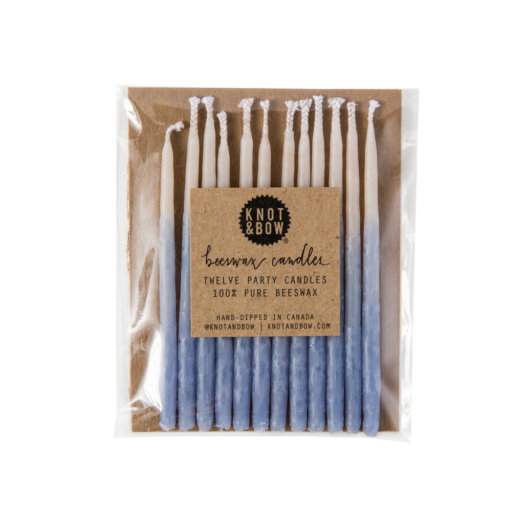 Ombré Beeswax Party Candles, Blue