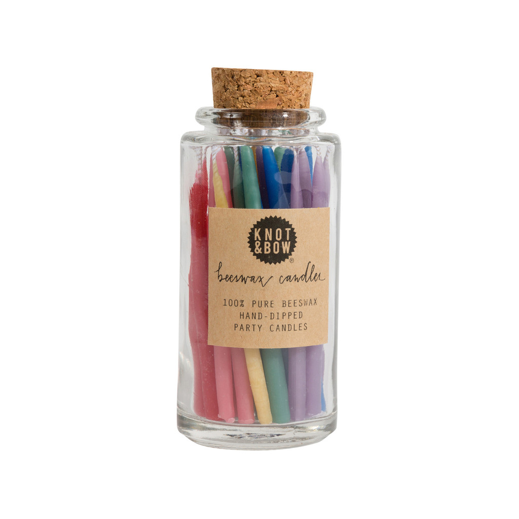 Beeswax Party Candle Jar, Rainbow