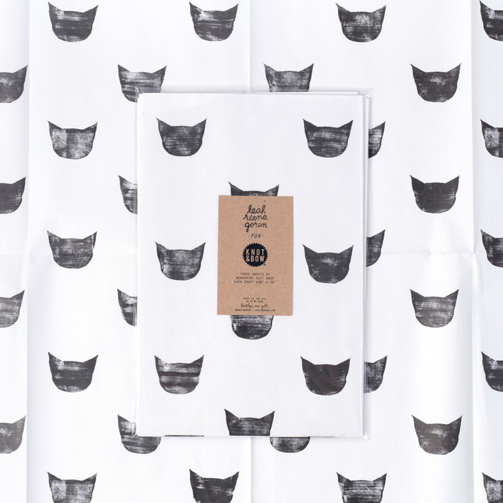 Gift Wrap, Black + White Cats