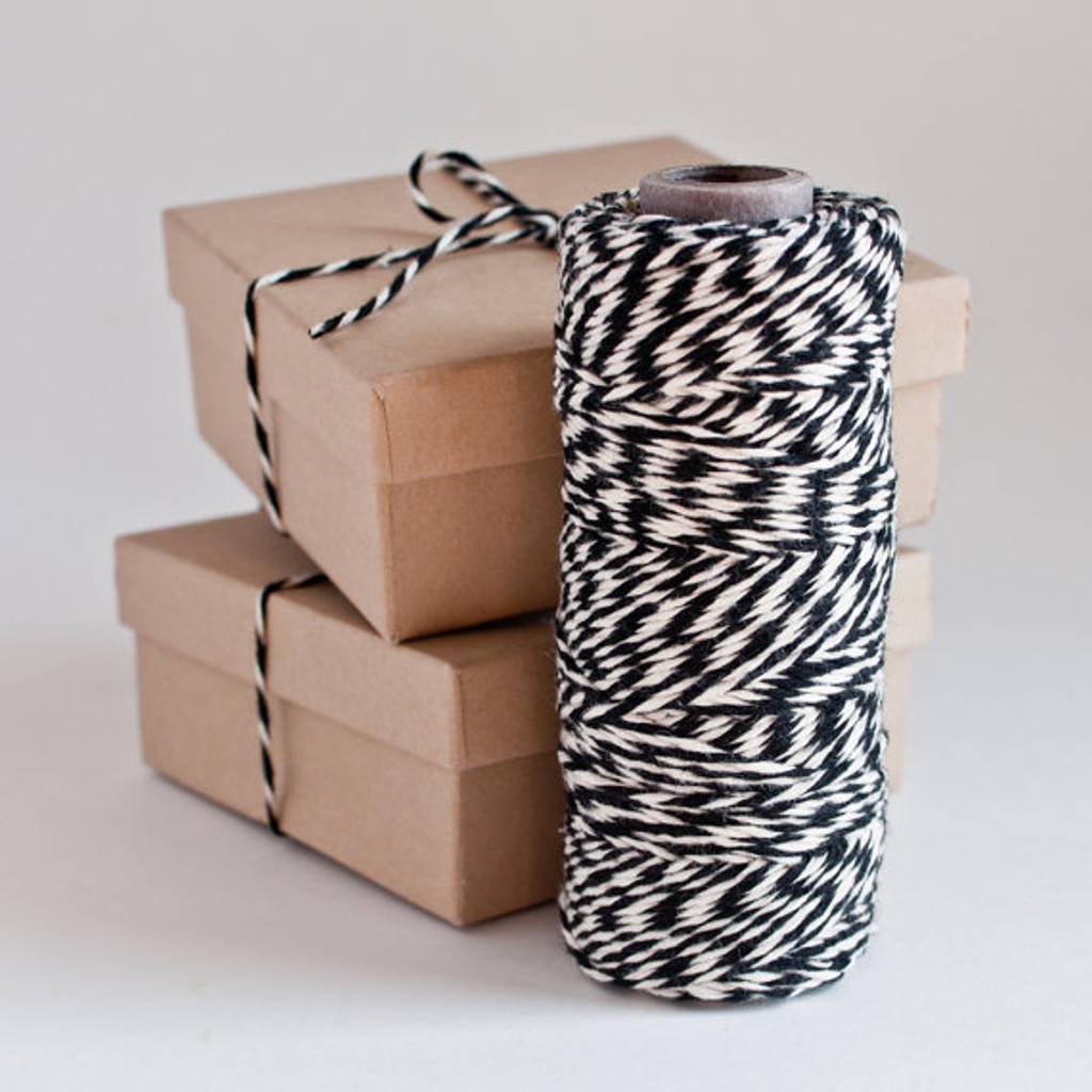 Cotton Twine, Black + Natural