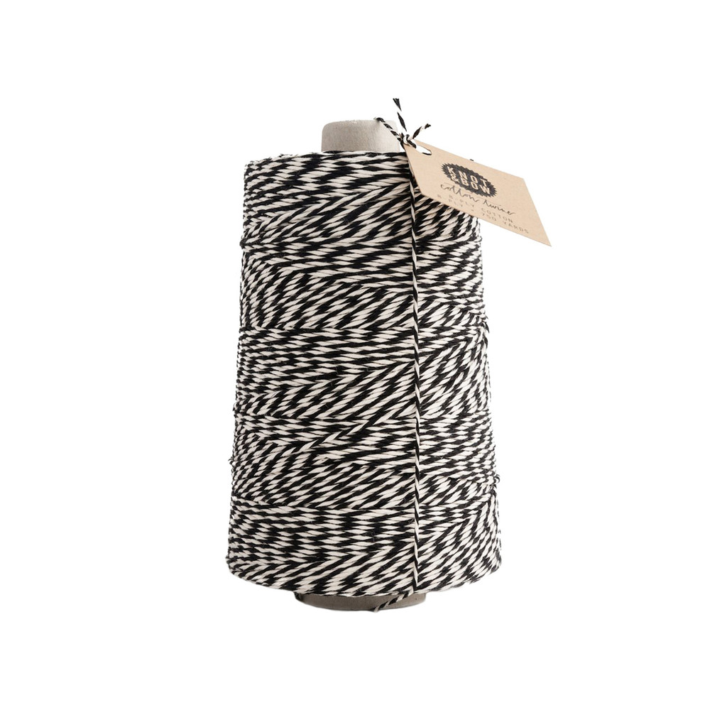 Jumbo Cotton Twine, Black + Natural