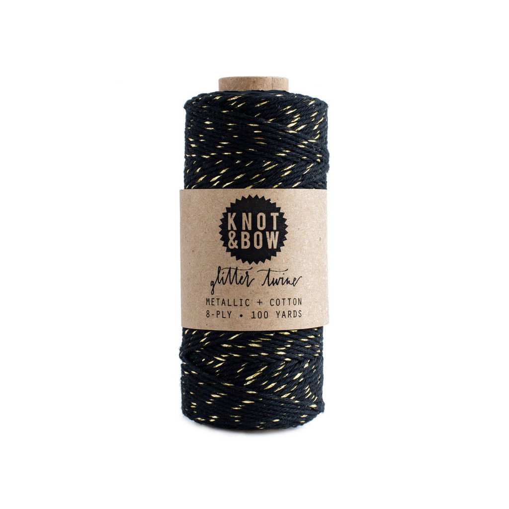 Glitter Twine, Black + Gold