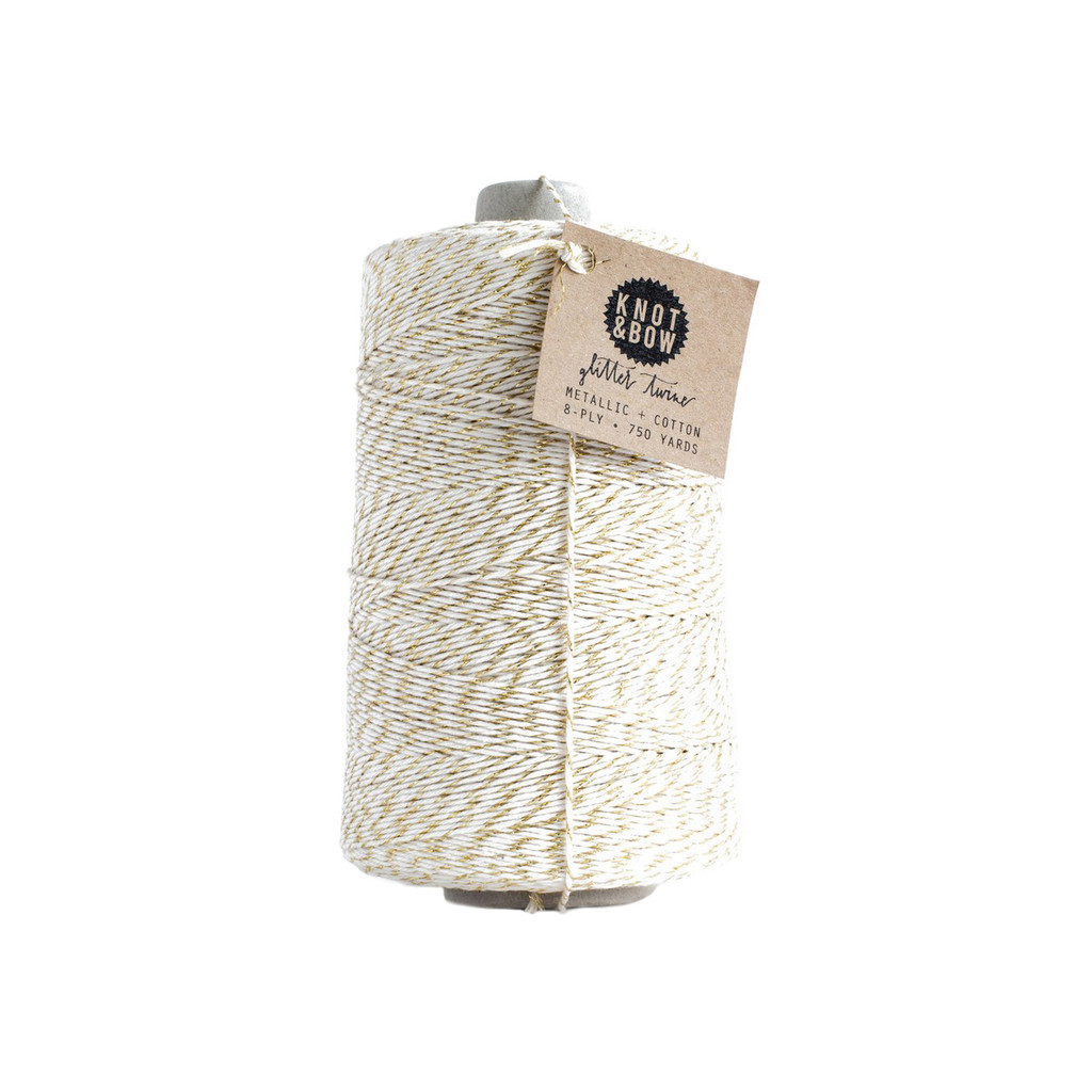 Jumbo Glitter Twine, Natural + Gold