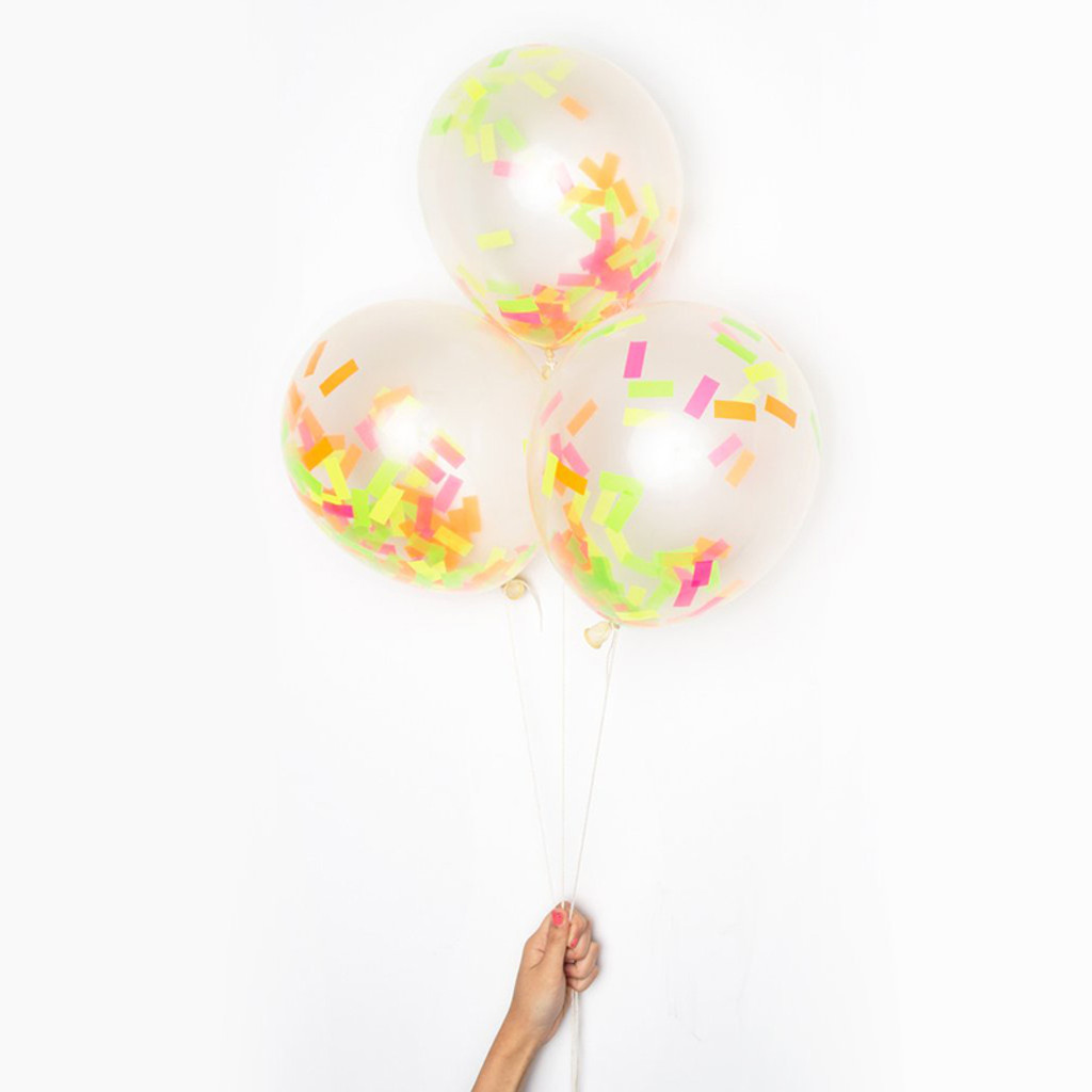 DIY Confetti Balloons, Neon
