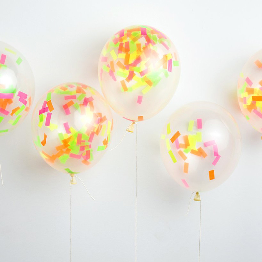 DIY Confetti Balloons, Neon