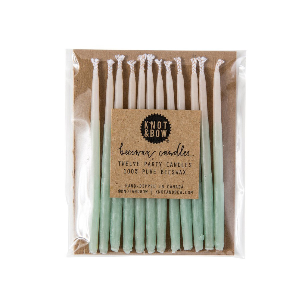 Ombré Beeswax Party Candles, Green