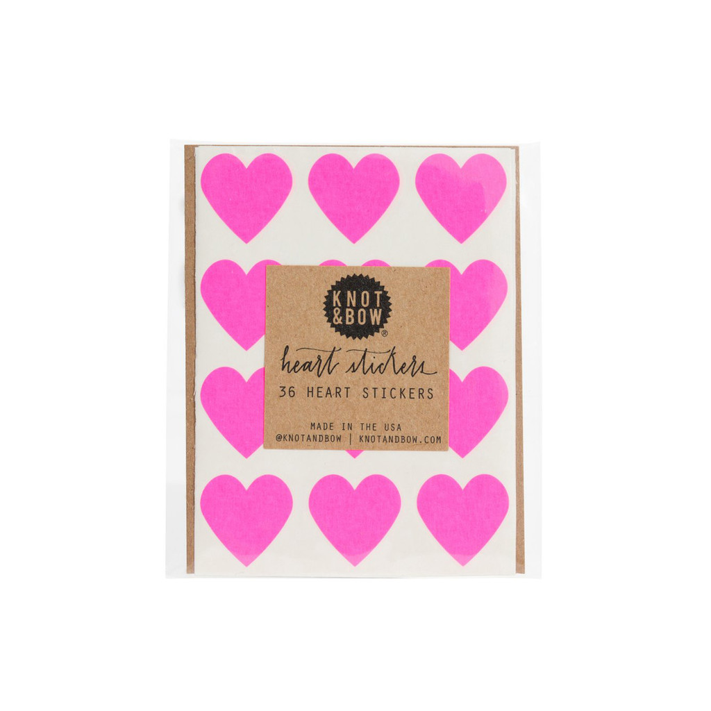Heart Stickers, Neon Pink