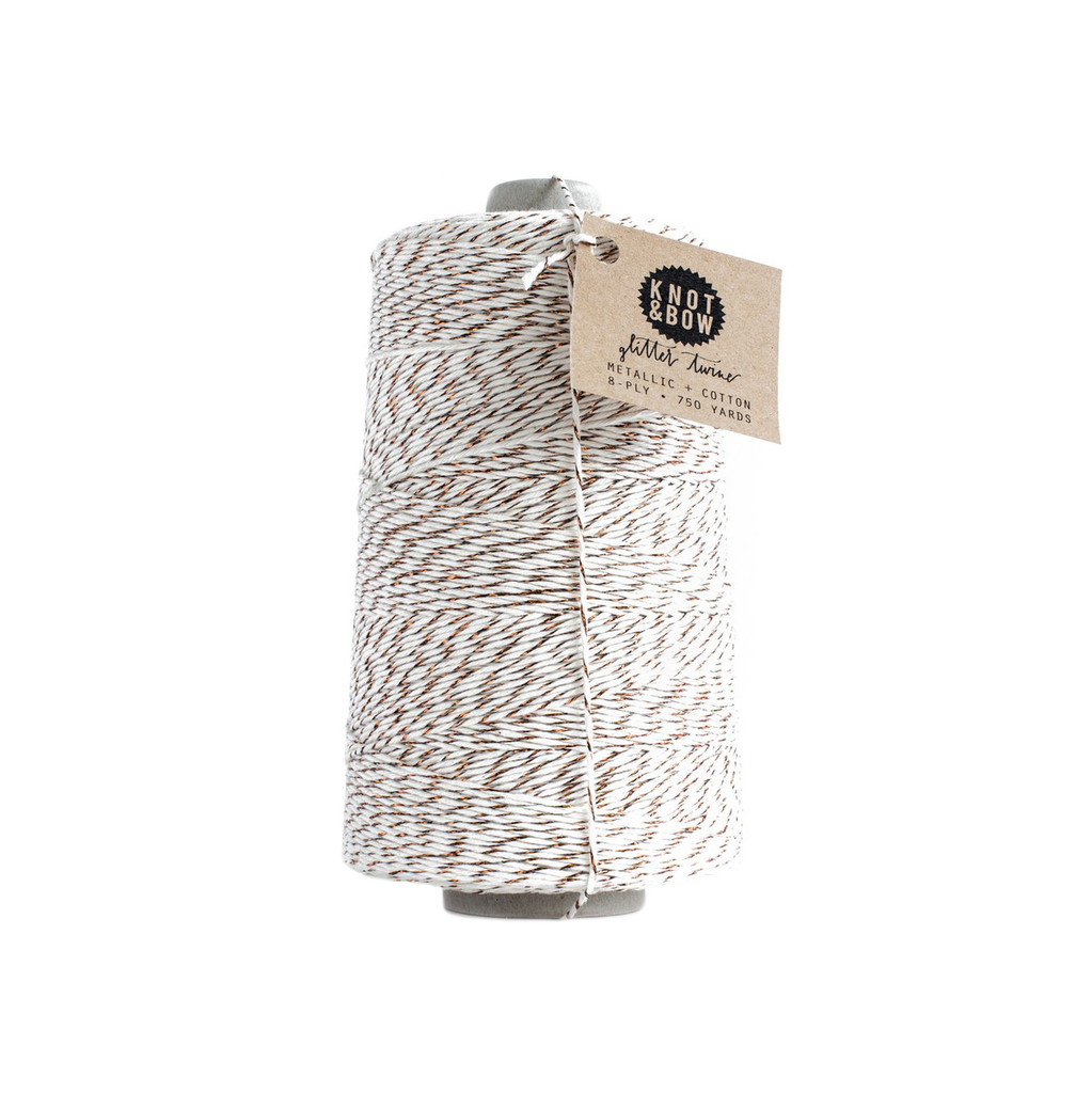Jumbo Glitter Twine, Natural + Copper
