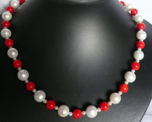 Stunning Cultured Pearl and Coral Necklace 