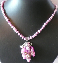Lavender Cultured Pearl Pendant Necklace 