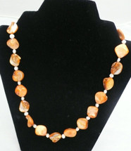 Apricot and Orange Baroque Cultured Pearl Necklace