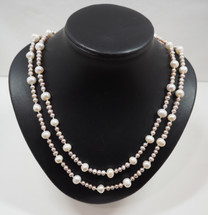 White and Soft Pink Pearl Rope