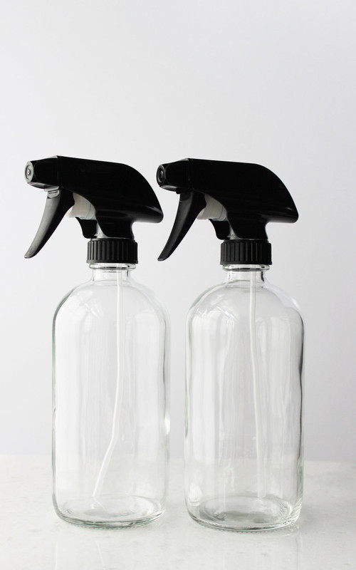 Glass Spray Bottles Set of Glass Spray Bottle w/ BPA Free Black Spray
