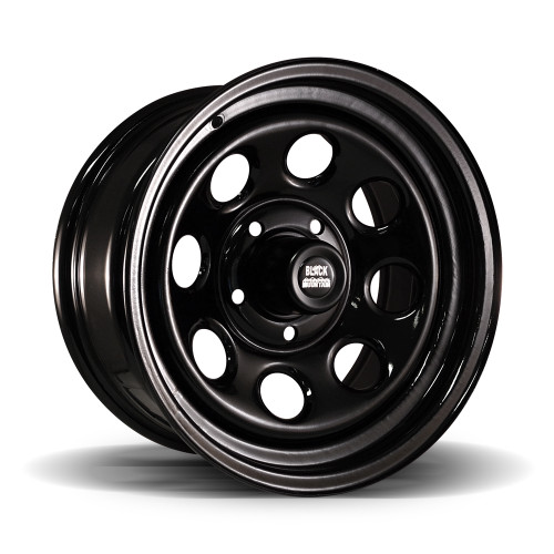 Black Steel Rock Wheel 16x8"