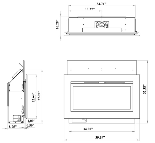 Sierra Flame Langley 36 Direct Vent Linear Gas Fireplace FIREPLACESRUS