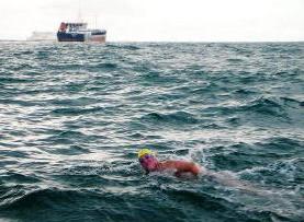 Paul Hopfensperger in The English Channel, July 10, 2007 - England to France, 13 Hrs. 52 Minutes Paul Hopfensperger in The English Channel, July 10, 2007 - England to France, 13 Hrs. 52 Minutes