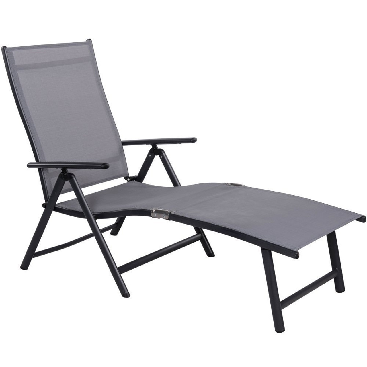 Deluxe Aluminum Beach Yard Pool Folding Chaise Lounge Chair Recliner