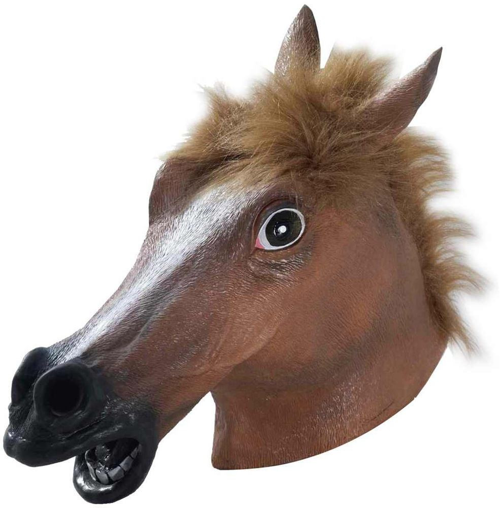 Deluxe Latex Horse Head Mask Adult Costume Accessory
