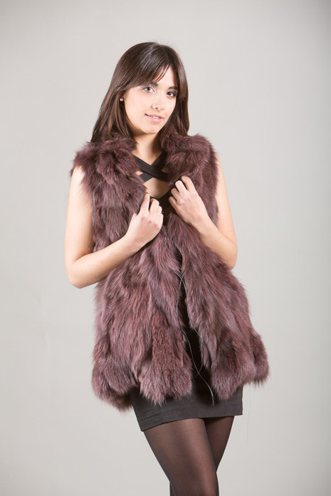 Purple Fox Fur Vest Purple Fox Fur Vest
