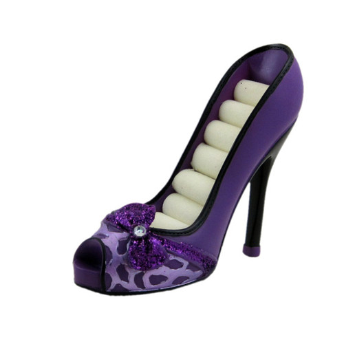 Bow High Heel Shoe Ring Holder Purple (L) | Whereboutiqueshop