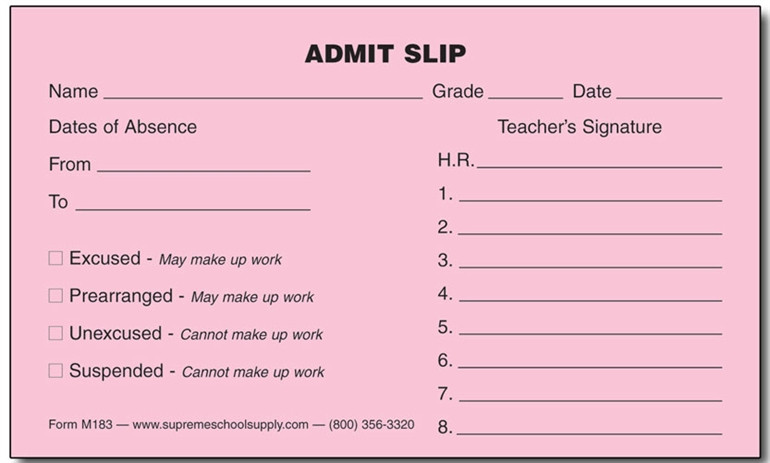 school slip