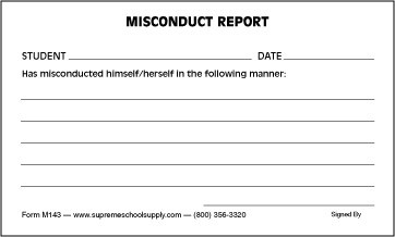 misconduct report m143 supreme school supply warning letter for employee for misbehaviour