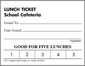 Meal/Milk - Meal Tickets &amp; Tokens - Supreme School Supply
