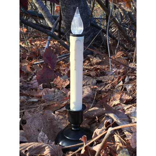 10'' Natural LED Window Candle with Black base, battery operated