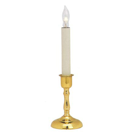Chesapeake Natural Color Window Candle with Light Sensor - 5 inch Gold Base. Battery Operated