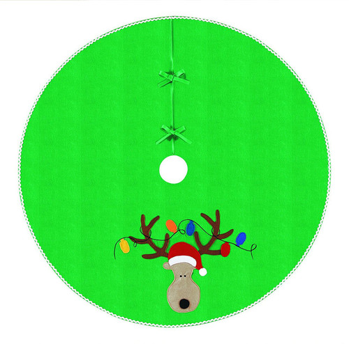 54" Reindeer Head With Lights Tree Skirt