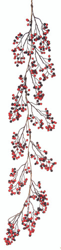 MINI CRABAPPLE, BERRY GARLAND 60'' RED AND BURGUNDY