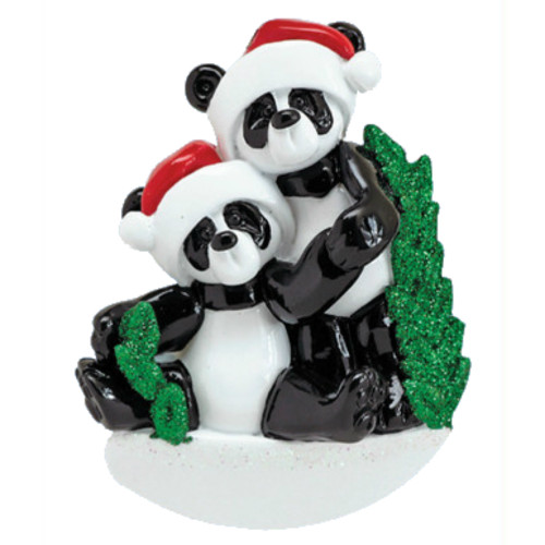 *New for 2017* Free Personalization - Bamboo Panda Family of 2 Ornament