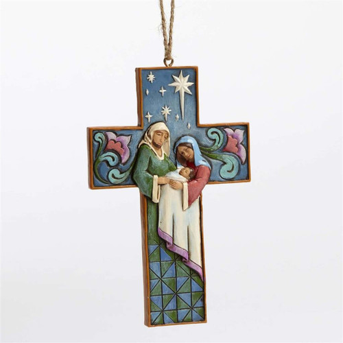 *New 2017* Jim Shore Heartwood Creek-Holy Family Cross Ornament