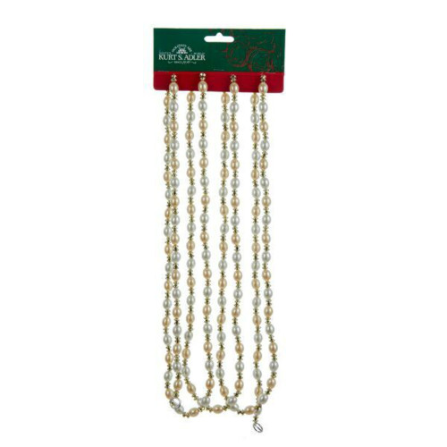 9' Ivory and Gold Bead Garland